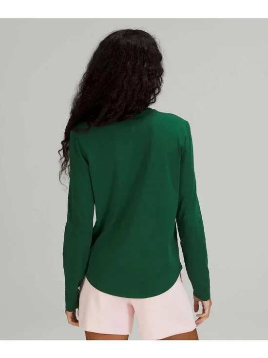 Lululemon Love Everglade Green Long Sleeve Athleisure Shirt Sz 12 - Picture 4 of 7